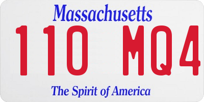 MA license plate 110MQ4
