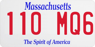 MA license plate 110MQ6
