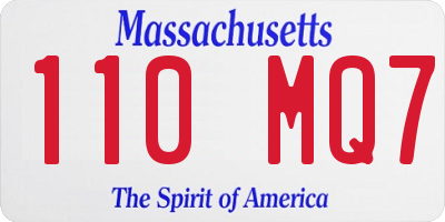 MA license plate 110MQ7
