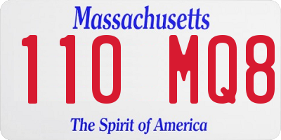 MA license plate 110MQ8