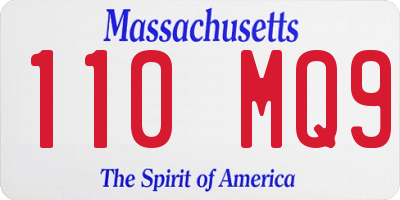 MA license plate 110MQ9