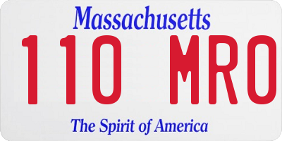 MA license plate 110MR0