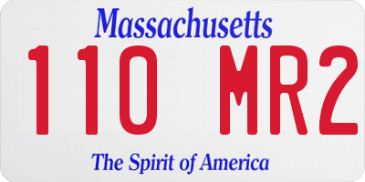 MA license plate 110MR2