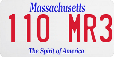 MA license plate 110MR3