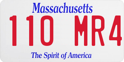 MA license plate 110MR4