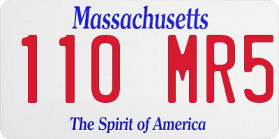 MA license plate 110MR5