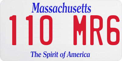MA license plate 110MR6