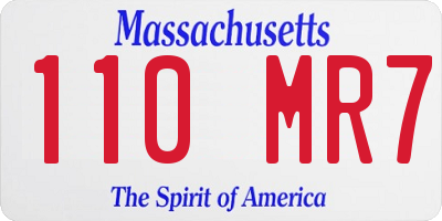 MA license plate 110MR7