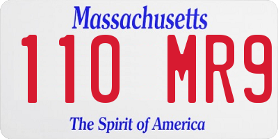 MA license plate 110MR9