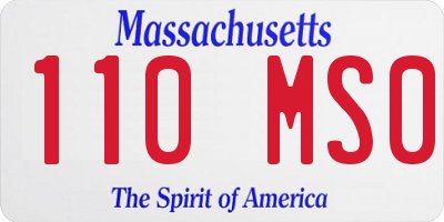MA license plate 110MS0