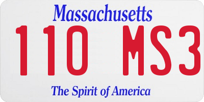 MA license plate 110MS3