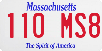 MA license plate 110MS8