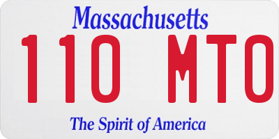 MA license plate 110MT0