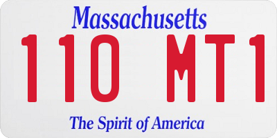 MA license plate 110MT1