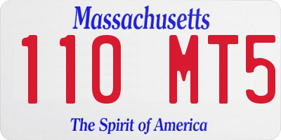 MA license plate 110MT5