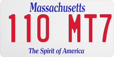 MA license plate 110MT7