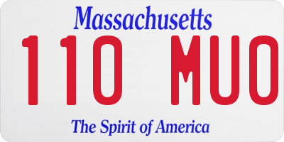 MA license plate 110MU0