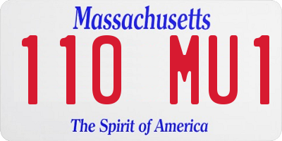 MA license plate 110MU1