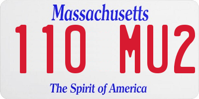 MA license plate 110MU2