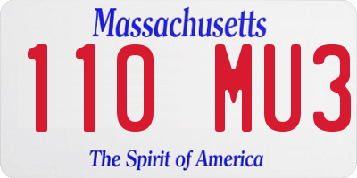 MA license plate 110MU3