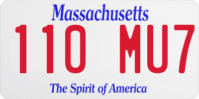 MA license plate 110MU7