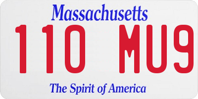 MA license plate 110MU9
