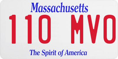 MA license plate 110MV0