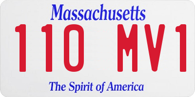 MA license plate 110MV1