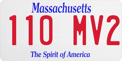 MA license plate 110MV2