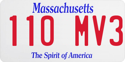 MA license plate 110MV3