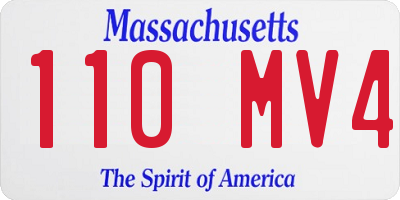 MA license plate 110MV4