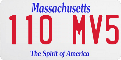 MA license plate 110MV5
