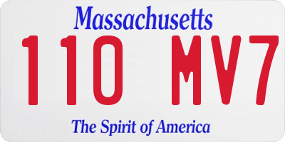 MA license plate 110MV7