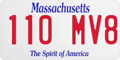 MA license plate 110MV8