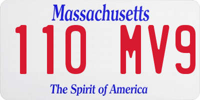 MA license plate 110MV9