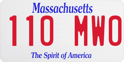 MA license plate 110MW0