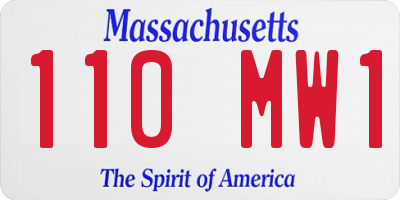 MA license plate 110MW1