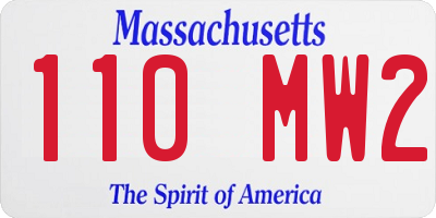 MA license plate 110MW2