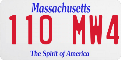 MA license plate 110MW4