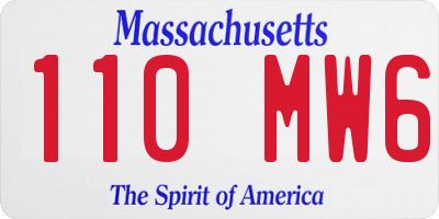 MA license plate 110MW6