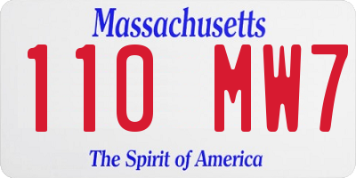 MA license plate 110MW7