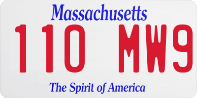 MA license plate 110MW9