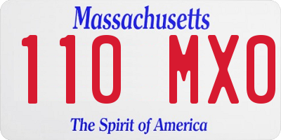 MA license plate 110MX0
