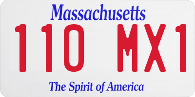 MA license plate 110MX1