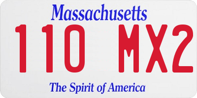 MA license plate 110MX2