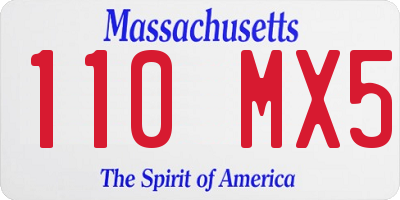 MA license plate 110MX5