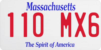 MA license plate 110MX6