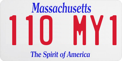 MA license plate 110MY1