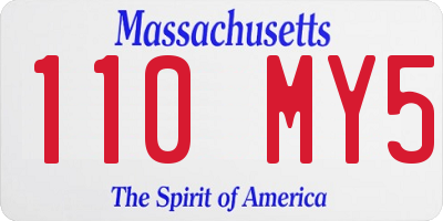 MA license plate 110MY5