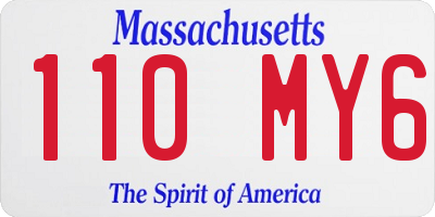 MA license plate 110MY6